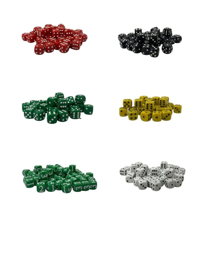 Okey Zarı |Noktalı Zar 16MM–40 Adet Sert Plastik